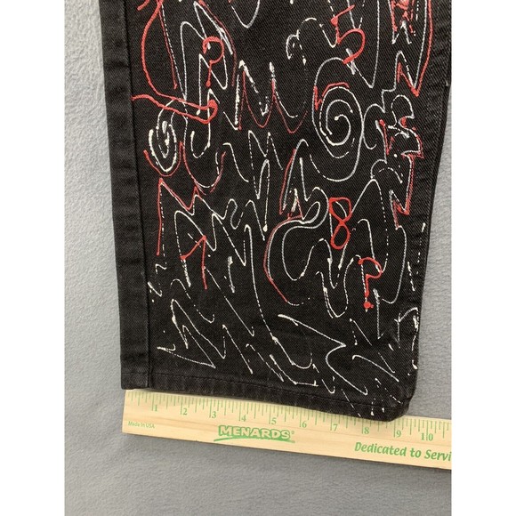 Vtg Lee 1889 Denim Jeans Men's 40 X 30 Black Half Wayzz Calouge Art Tagged Pants - Picture 8 of 16